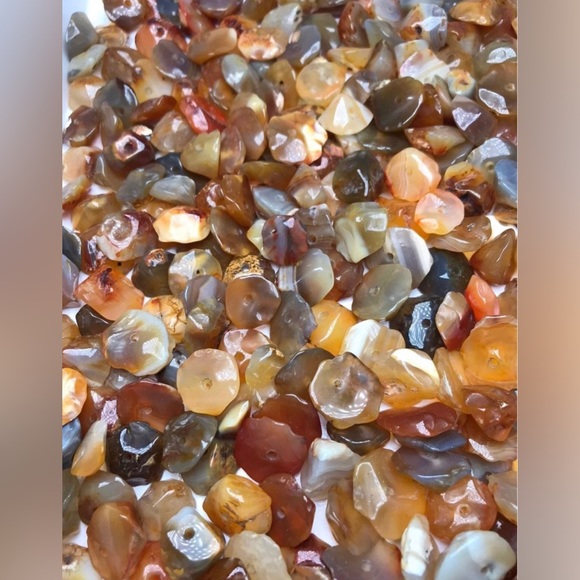 Large Vintage Rough Cut Polished Agate Gemstone Beads DIY Jewelry Making Bundle - Picture 4 of 14